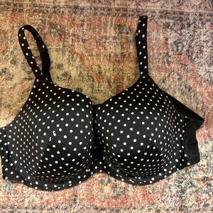 Cacique Black and White Polka Dot Bra